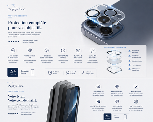 Pack Protection Zéphyr — Vitre confidentialité + Caméra